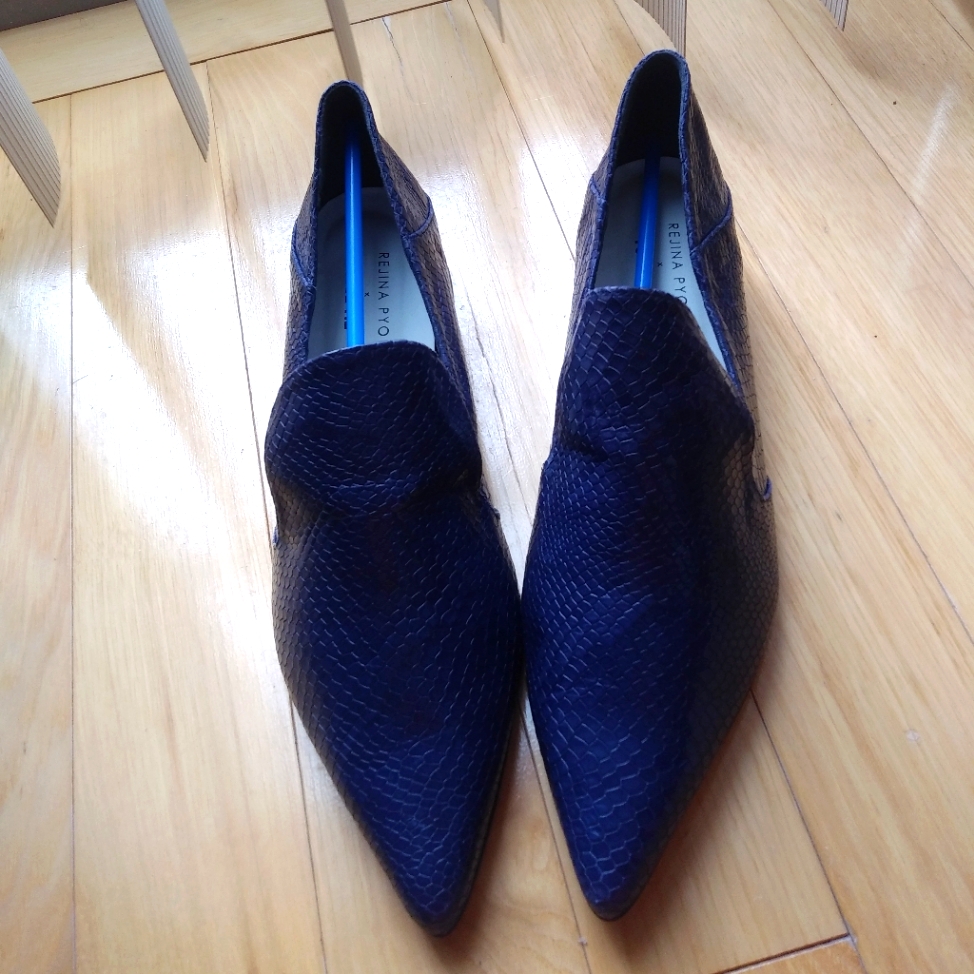 Nib Rejina Pyo X Yuul Yie Navy Leather Loafers Sz 41 (Us 10)
